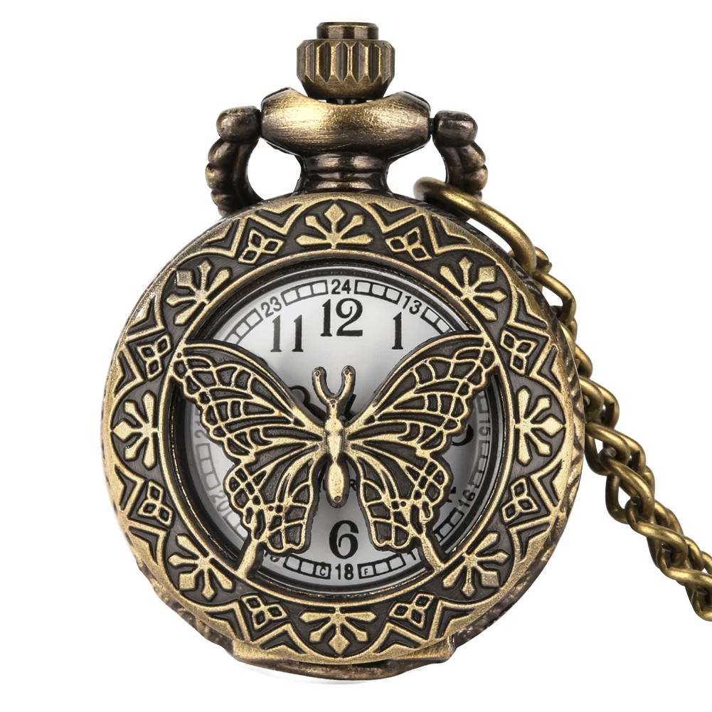 Small Size Animal Themed Vintage Pendant Necklace Pocket Watch Gift Unisex Quartz Analog Retro Exqusite Pocket Clock With Chain