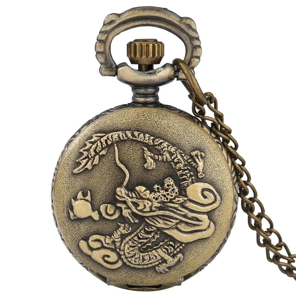 Small Size Animal Themed Vintage Pendant Necklace Pocket Watch Gift Unisex Quartz Analog Retro Exqusite Pocket Clock With Chain