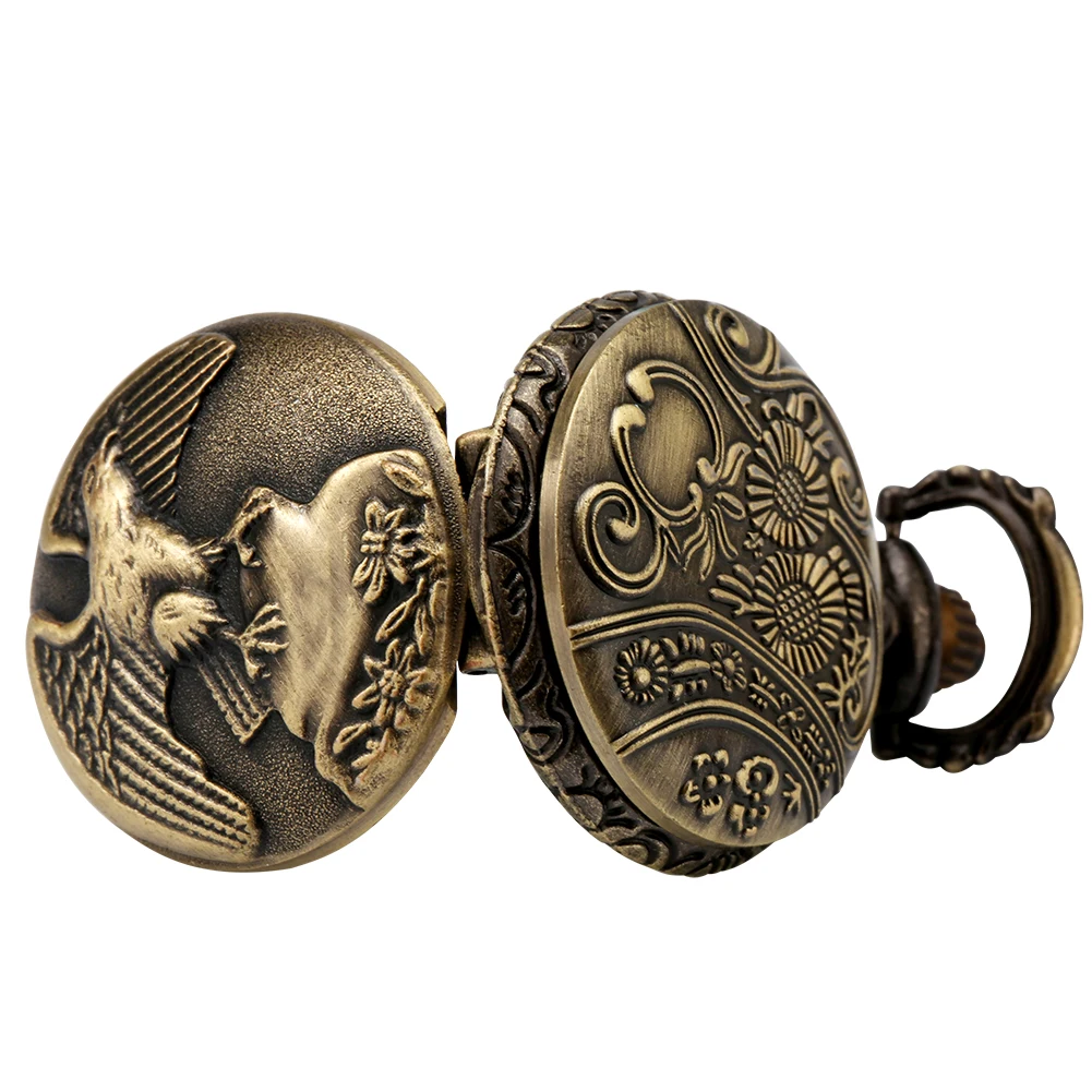 Small Size Animal Themed Vintage Pendant Necklace Pocket Watch Gift Unisex Quartz Analog Retro Exqusite Pocket Clock With Chain