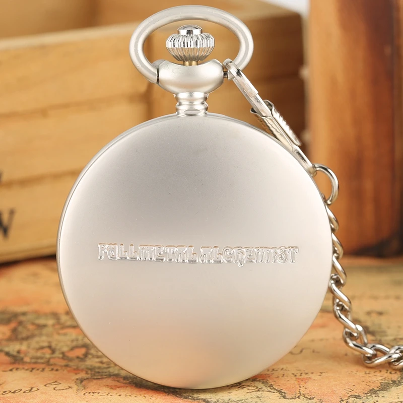 Antique Fullmetal Alchemist Quartz Anime Pocket Watch Cosplay Edward Elric Clock Design Pendant Necklace Chain Vintage Chain