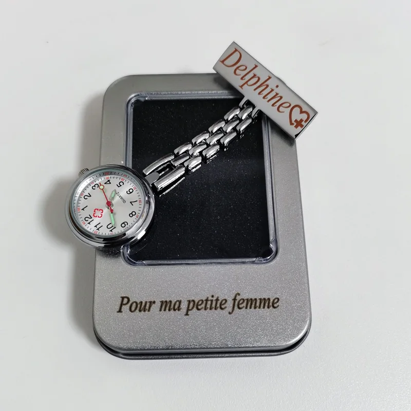 Personalized Customized Your Name LOGO High Quality Metal Lapel Pin Brooch Doctor Watch Pocket Fob Chest Nurse Watch