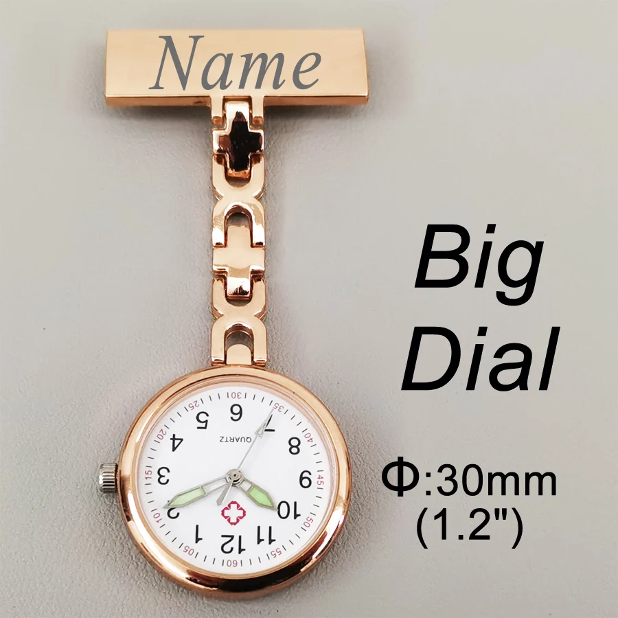 Personalized Customized Your Name LOGO High Quality Metal Lapel Pin Brooch Doctor Watch Pocket Fob Chest Nurse Watch