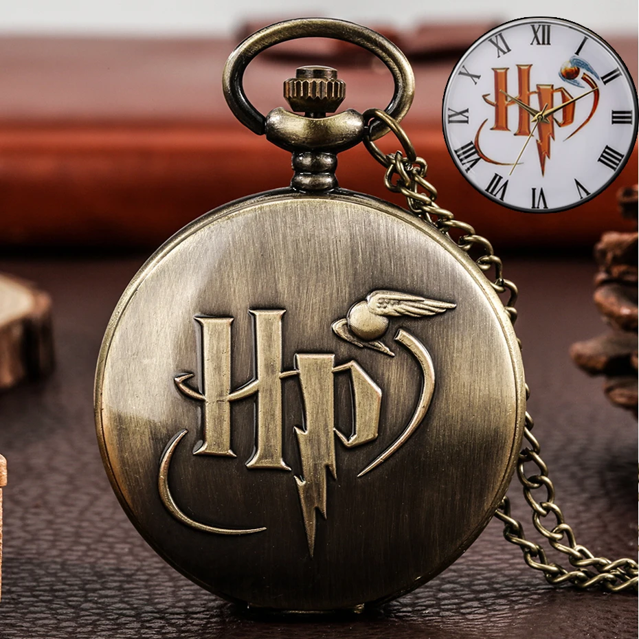 Retro Vintage Black/Gray Design Watch Quartz Pocket Watch Necklace FOB Chain Pendant Pocket Watch Clock Gifts for Men Women