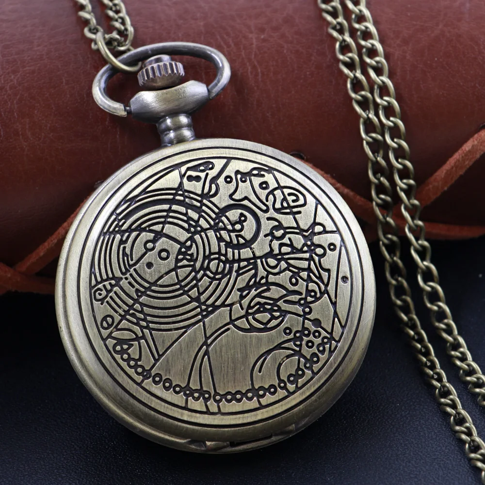 Exquisite and Complex Copper Wire Sculpture Quartz Necklace Pocket Watch Vintage Bronze Pendant Pocket Clock Old Fashion Gift