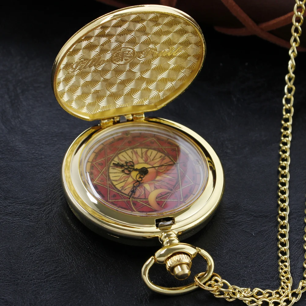 Cartoon Purple Love Beautiful Girl Quartz Pocket Watch Fashion Pendant Necklace Male and Female Students Festival Gift
