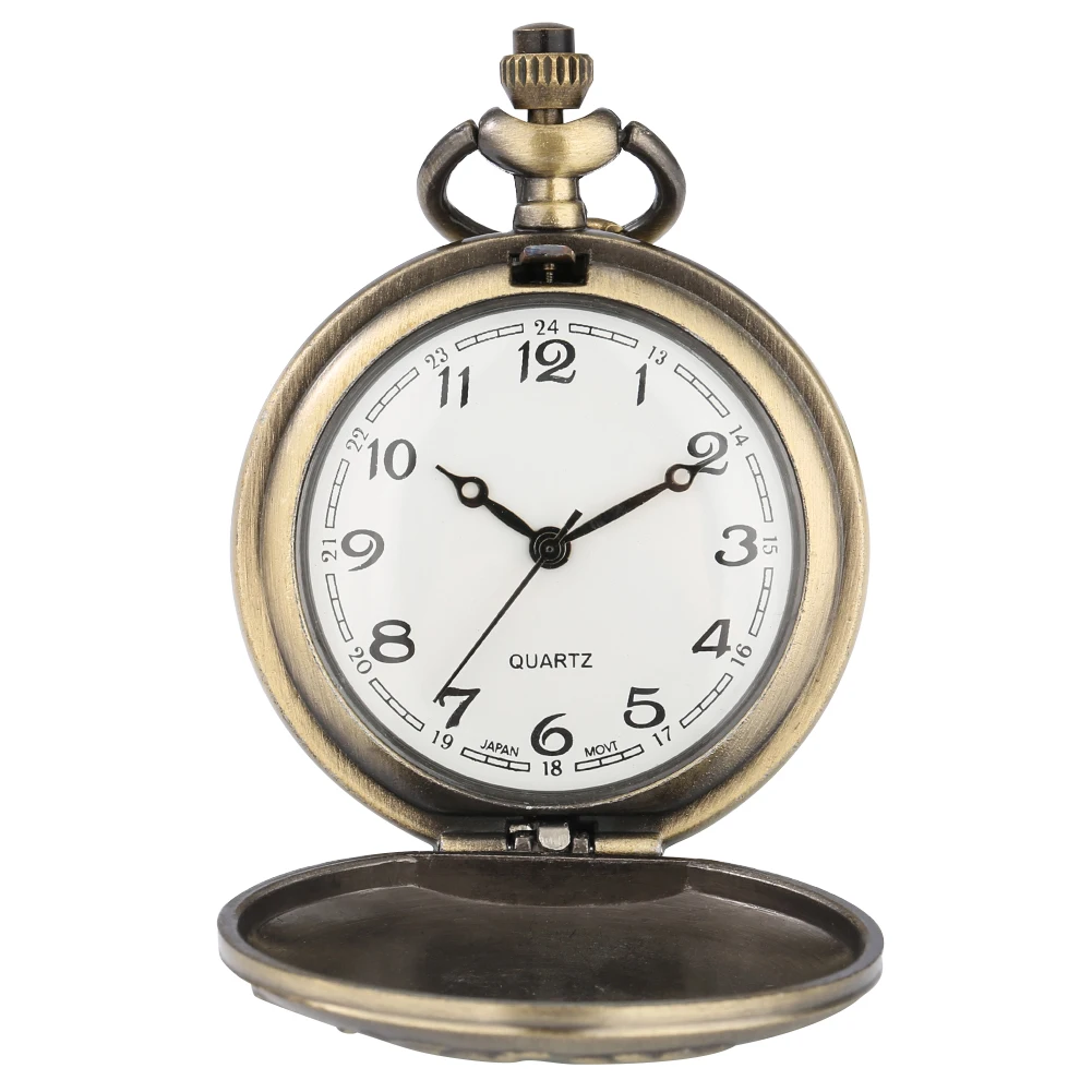 Vintage Sailplane Pattern Bronze Quartz Pendant Fob Pocket Watch With Necklace Chain Gift For Men Women