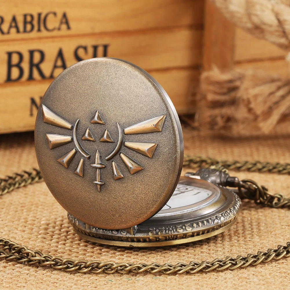 Vintage Watch Steampunk Retro Bronze Quartz Pocket Watches Necklace Pendant Gift for Men Women Chain Clock Reloj De Bolsillo