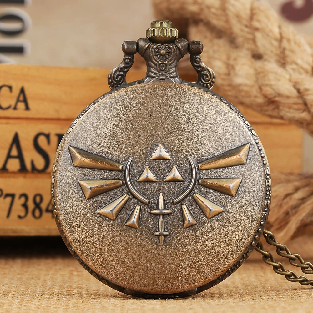 Vintage Watch Steampunk Retro Bronze Quartz Pocket Watches Necklace Pendant Gift for Men Women Chain Clock Reloj De Bolsillo