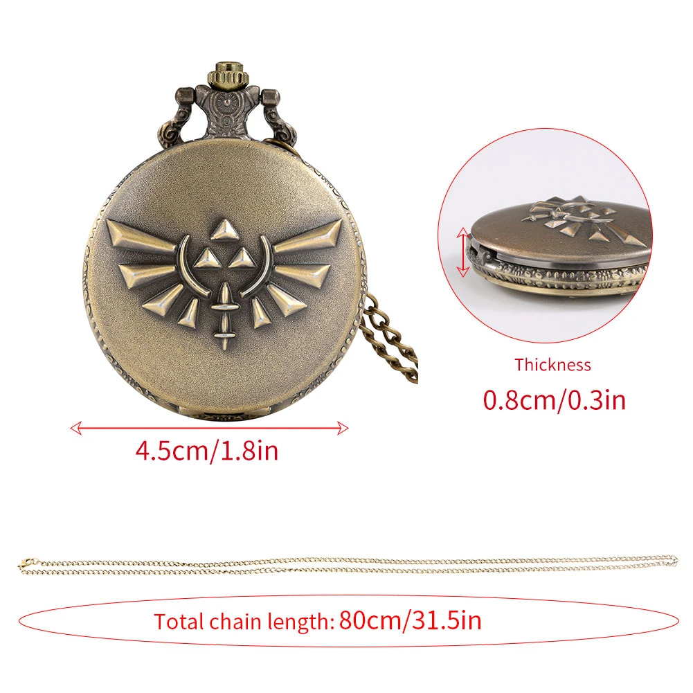 Vintage Watch Steampunk Retro Bronze Quartz Pocket Watches Necklace Pendant Gift for Men Women Chain Clock Reloj De Bolsillo