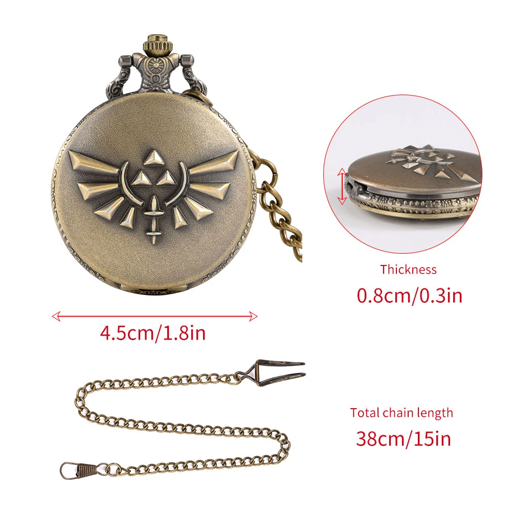 Vintage Watch Steampunk Retro Bronze Quartz Pocket Watches Necklace Pendant Gift for Men Women Chain Clock Reloj De Bolsillo