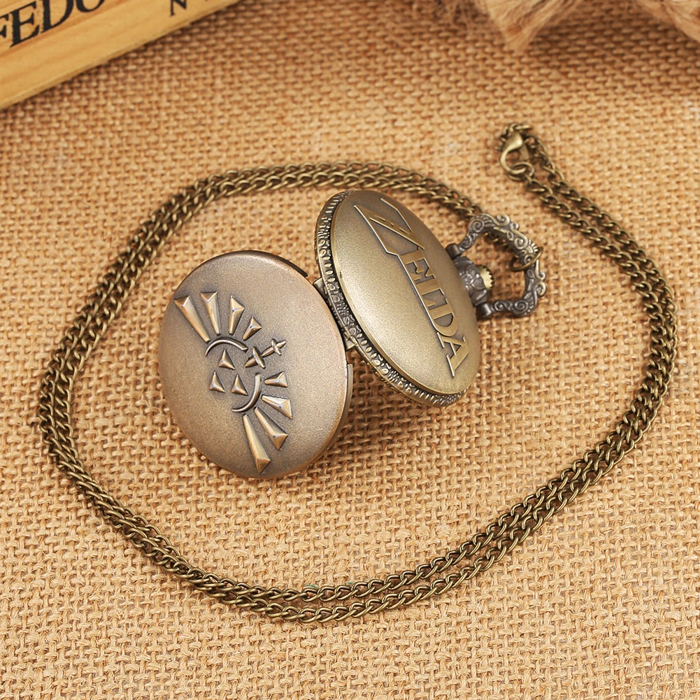 Vintage Watch Steampunk Retro Bronze Quartz Pocket Watches Necklace Pendant Gift for Men Women Chain Clock Reloj De Bolsillo