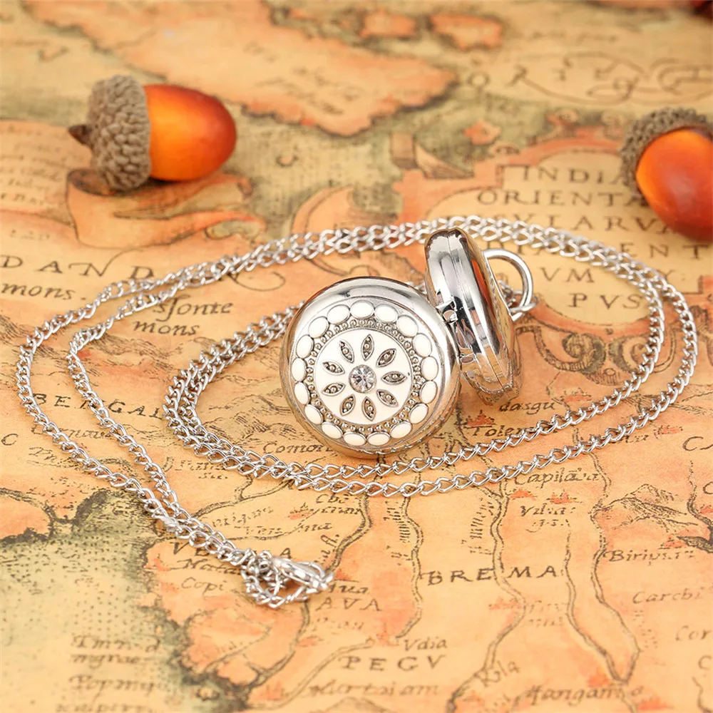 Lovely Mini Necklace Pocket Watch Quartz Arabic Numerals Dial Pendant Chain Antique Tiny Clock Gifts for Kids Women