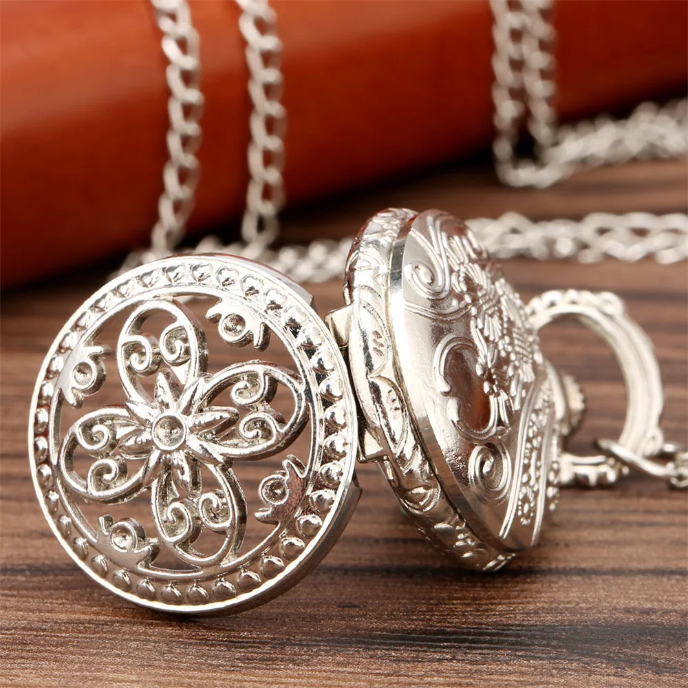 Lovely Mini Necklace Pocket Watch Quartz Arabic Numerals Dial Pendant Chain Antique Tiny Clock Gifts for Kids Women