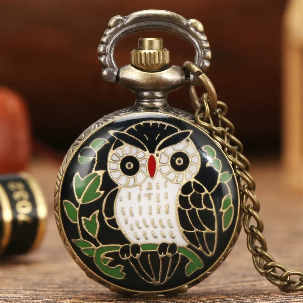 Lovely Mini Necklace Pocket Watch Quartz Arabic Numerals Dial Pendant Chain Antique Tiny Clock Gifts for Kids Women