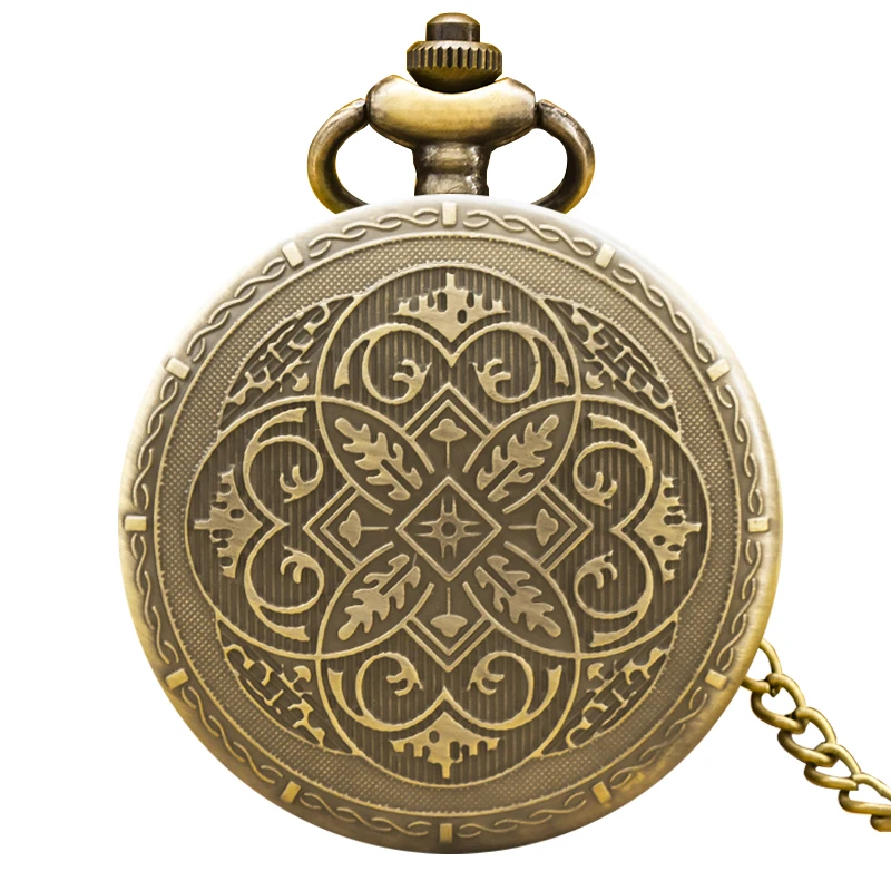 Retro Bronze Steampunk Flip-Top Male And Female Student Gift Quartz Necklace Commemorative Pocket Watch