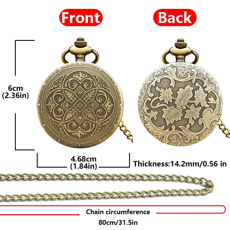 Retro Bronze Steampunk Flip-Top Male And Female Student Gift Quartz Necklace Commemorative Pocket Watch