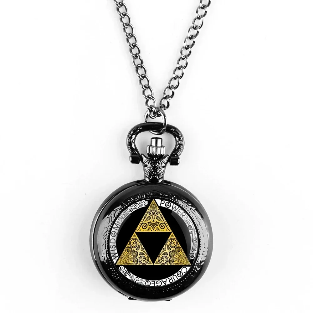 Famous Game Vintage Glass Dome Quartz Pocket Watches with Chain Men Women's Necklace Timing Pendant Clock Children's Gifts