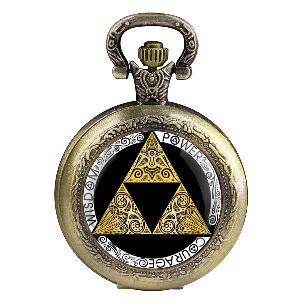 Famous Game Vintage Glass Dome Quartz Pocket Watches with Chain Men Women's Necklace Timing Pendant Clock Children's Gifts