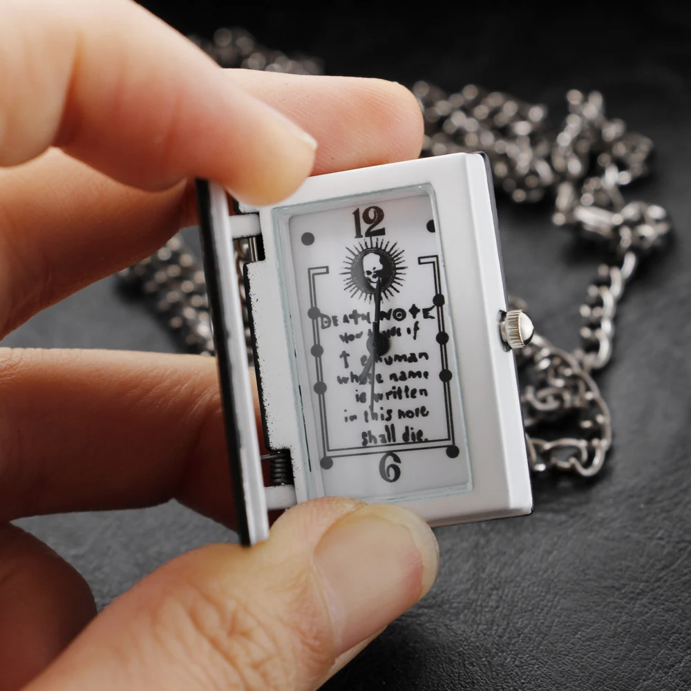 Bronze Pendant Necklace Quartz Pocket Watch Anime Death Comes Fob Chain Watch Clock Men's and Children's Best Holiday Gift