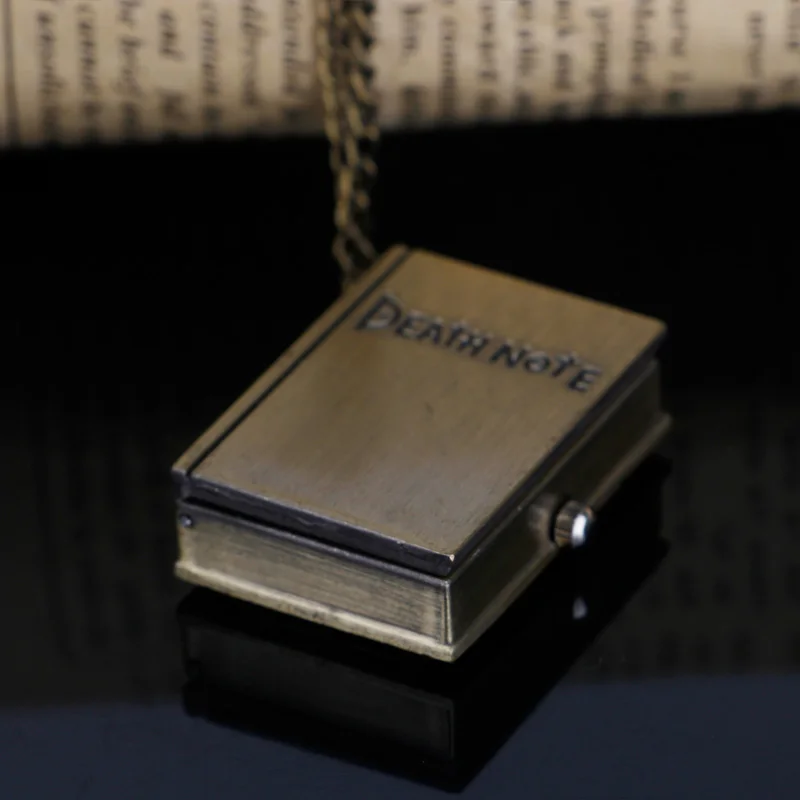 Bronze Pendant Necklace Quartz Pocket Watch Anime Death Comes Fob Chain Watch Clock Men's and Children's Best Holiday Gift