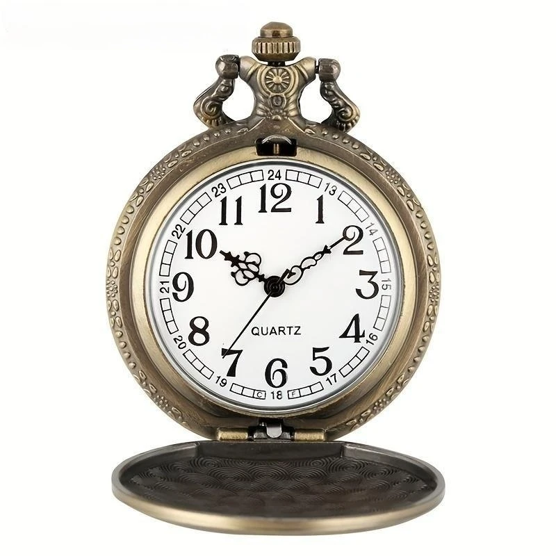 Vintage bronze poker cartoon quartz pocket watch the best gift for children men and women