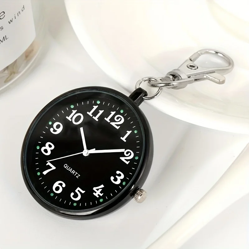 New Tiny Cute Quartz Pocket Watch with Keyring Minimalist Quartz Nurse Watch for Women Men Doctor Student Vintage Pendant Watch