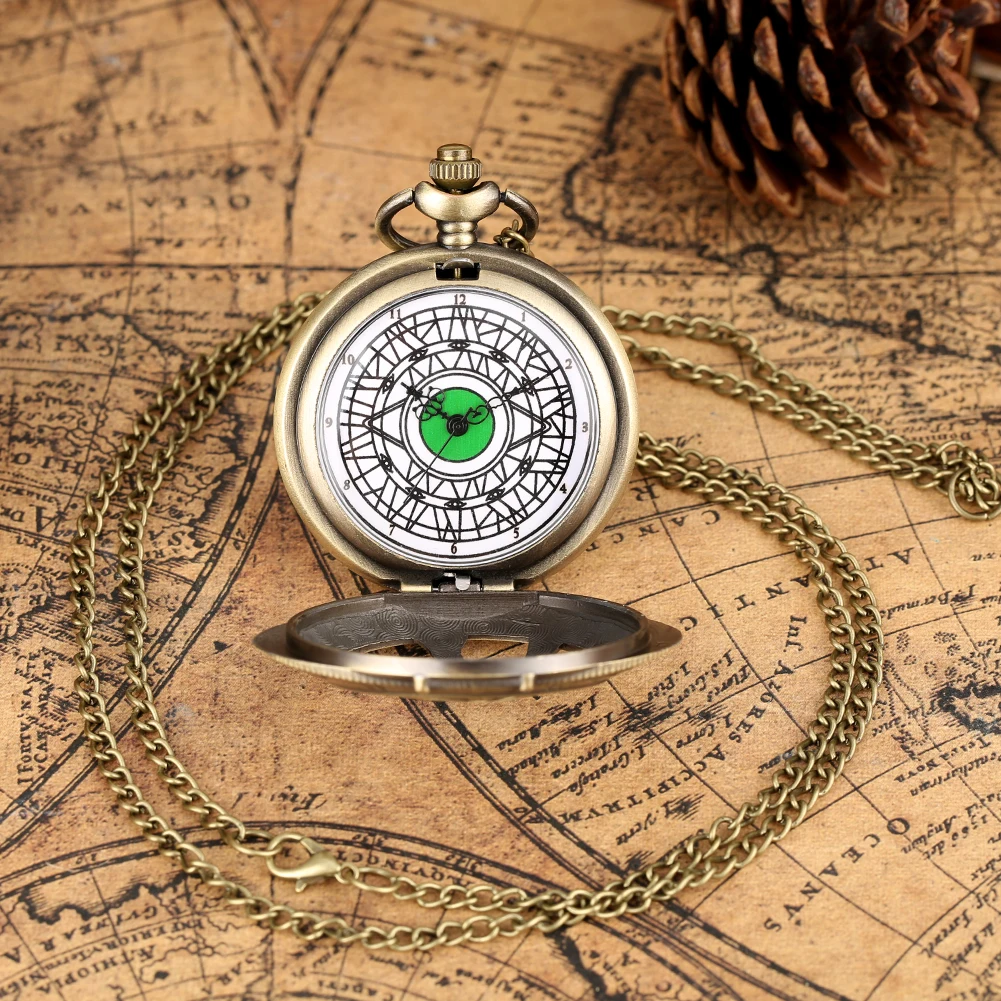 Creative Vintage Hollow Eye Pendant Quartz Watch Souvenir Sweater Chain Pocket Watch With Personality Gift