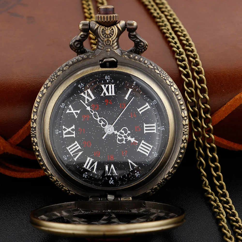 Antique Steampunk Hollow Green Crystal Emerald Imitation Stone Quartz Pocket Watch Necklace Woman Fob Watch TD2130