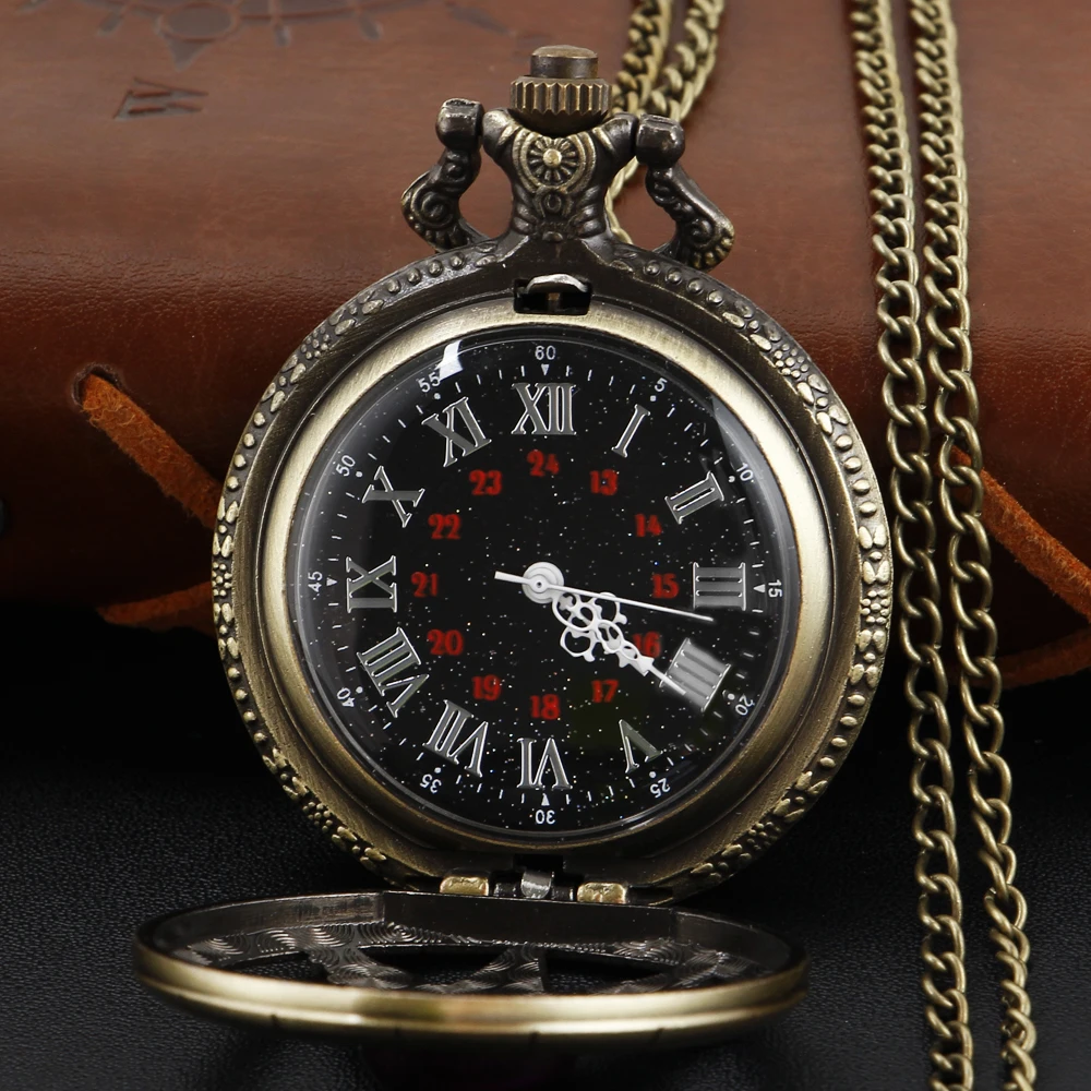 Antique Steampunk Hollow Green Crystal Emerald Imitation Stone Quartz Pocket Watch Necklace Woman Fob Watch TD2130