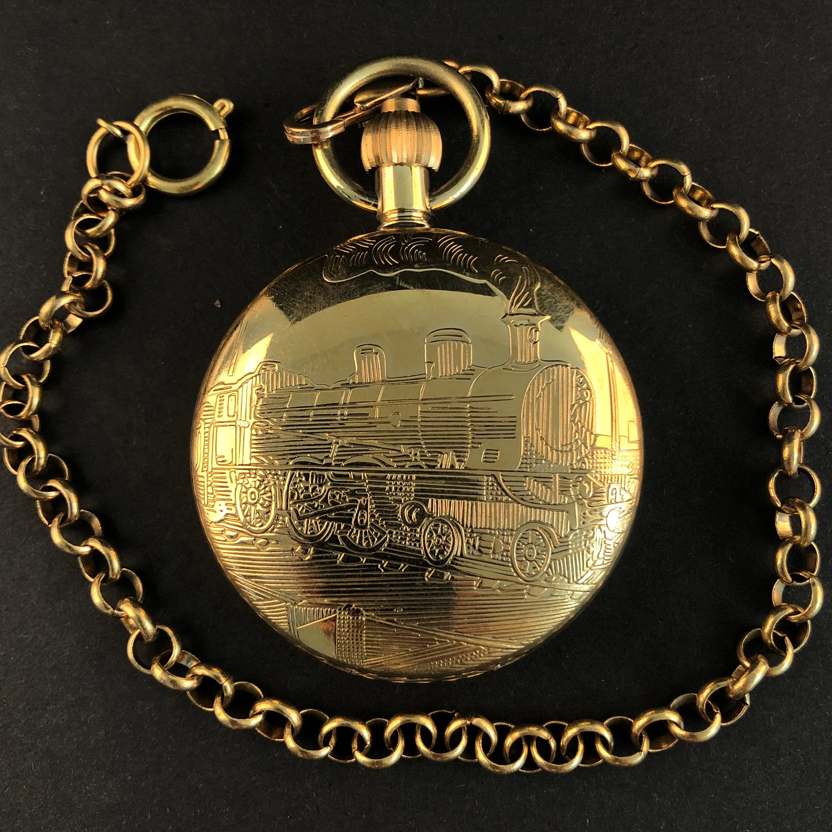 Vintage Brass London 1856's Antique 5 Hands Mechanical Pocket Watch Hand Winding Skeleton Mens Pocket & fob Watches 30cm Chain
