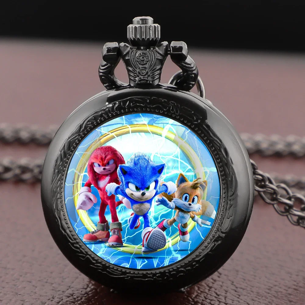 Hot Anime Character Vintage Dome Glass Quartz Pocket Watches with Chain Men Women's Necklace Timing Pendant Children's Gifts