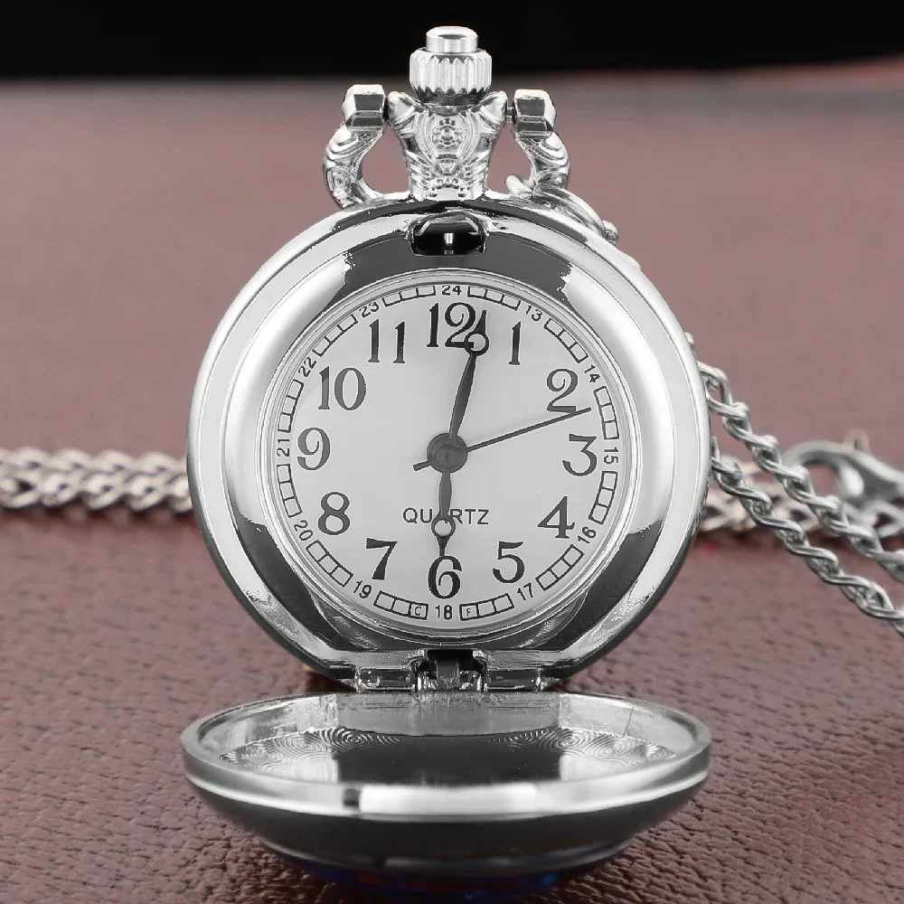 Hot Anime Character Vintage Dome Glass Quartz Pocket Watches with Chain Men Women's Necklace Timing Pendant Children's Gifts