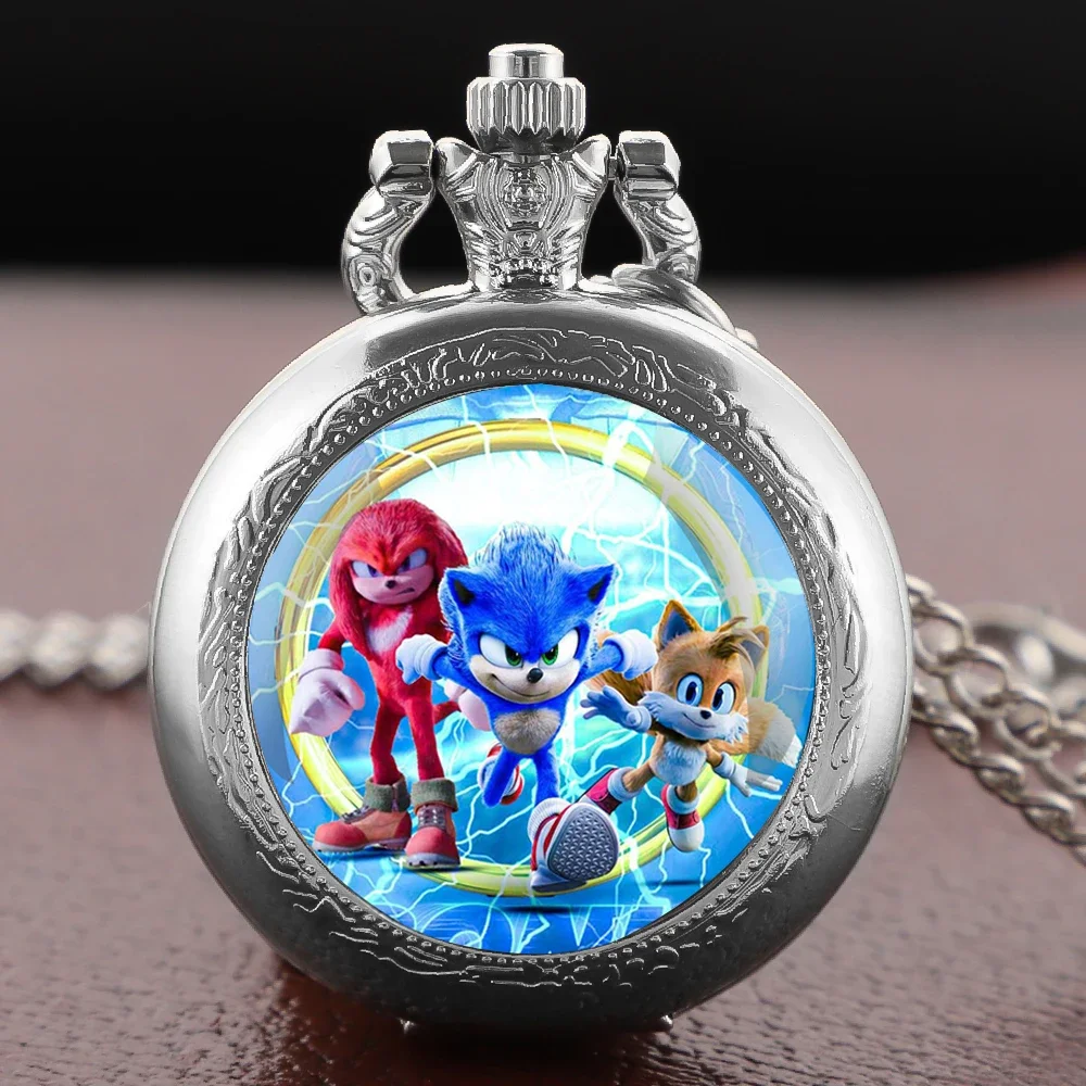 Hot Anime Character Vintage Dome Glass Quartz Pocket Watches with Chain Men Women's Necklace Timing Pendant Children's Gifts
