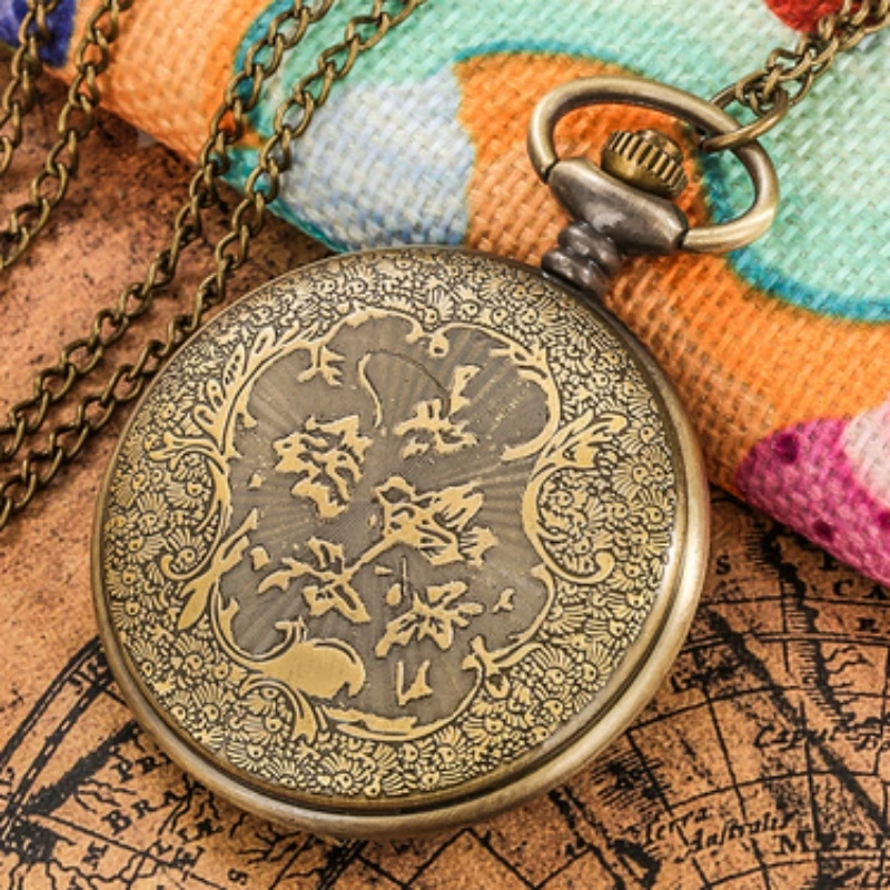 Classic American Presidential Torch Eagle Free Design Pocket Watch for Men and Women Vintage Quartz Arabic Numerals