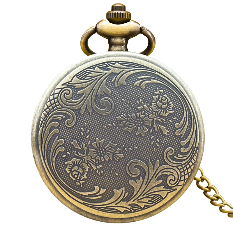 Vintage Bronze Silver Steampunk Clamshell Male And Female Students Gift Quartz Necklace Collection Commemorative Pocket Watch