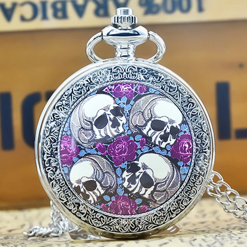 Vintage Bronze Silver Steampunk Clamshell Male And Female Students Gift Quartz Necklace Collection Commemorative Pocket Watch