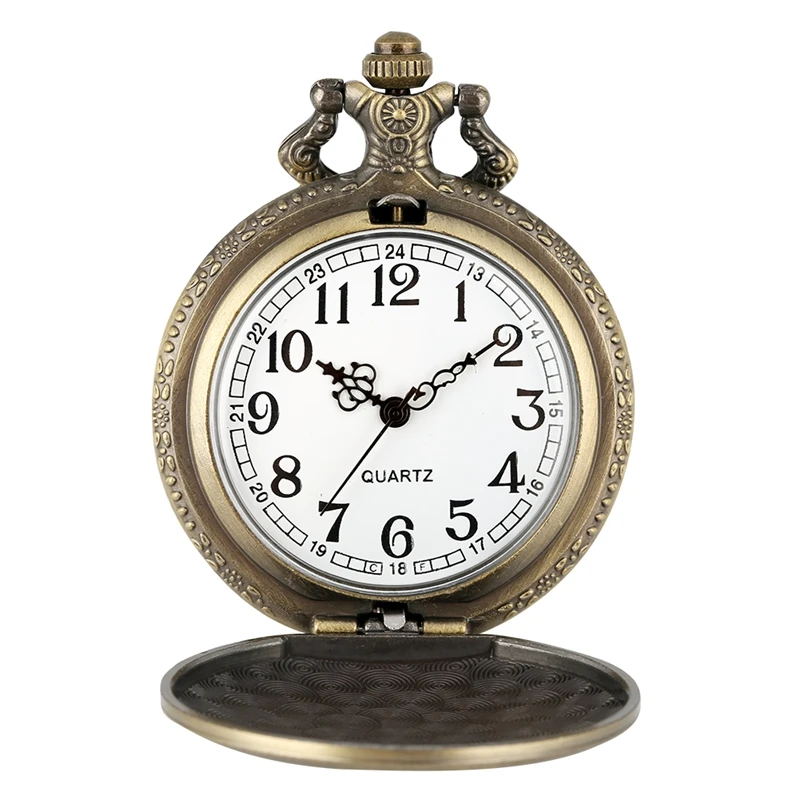 Vintage bronze carving DAD Fashion Quartz Pocket Watch Give Father Best Pendant Gift Collection Artwork
