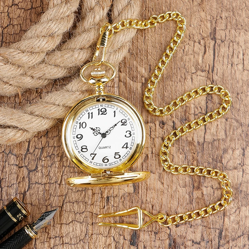 Retro Black Fashion Silver Smooth Steampunk Quartz Pocket Watch Stainless Steel Pendant 30CM Chain Gift Box for Men Women friend