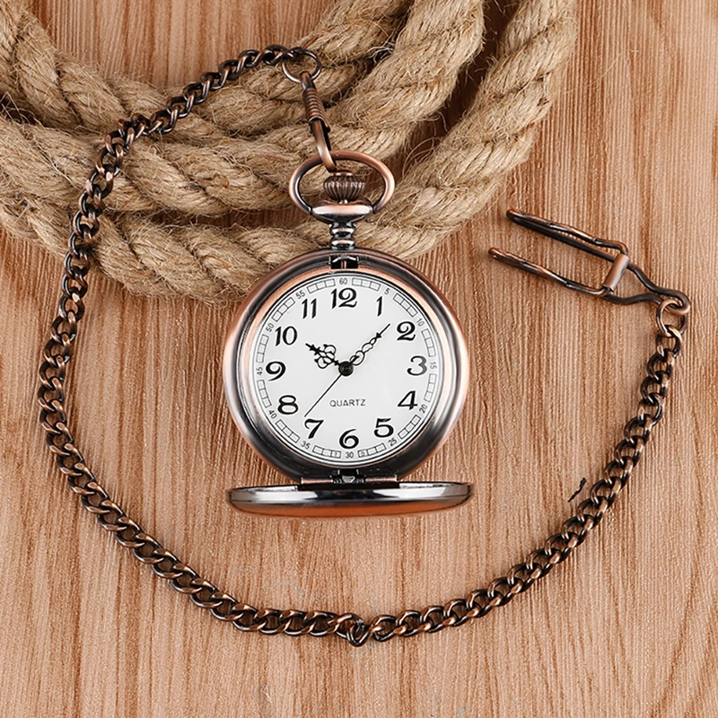 Retro Black Fashion Silver Smooth Steampunk Quartz Pocket Watch Stainless Steel Pendant 30CM Chain Gift Box for Men Women friend