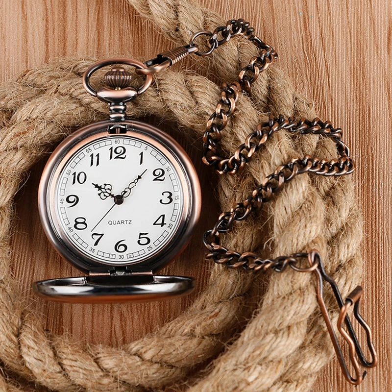 Retro Black Fashion Silver Smooth Steampunk Quartz Pocket Watch Stainless Steel Pendant 30CM Chain Gift Box for Men Women friend