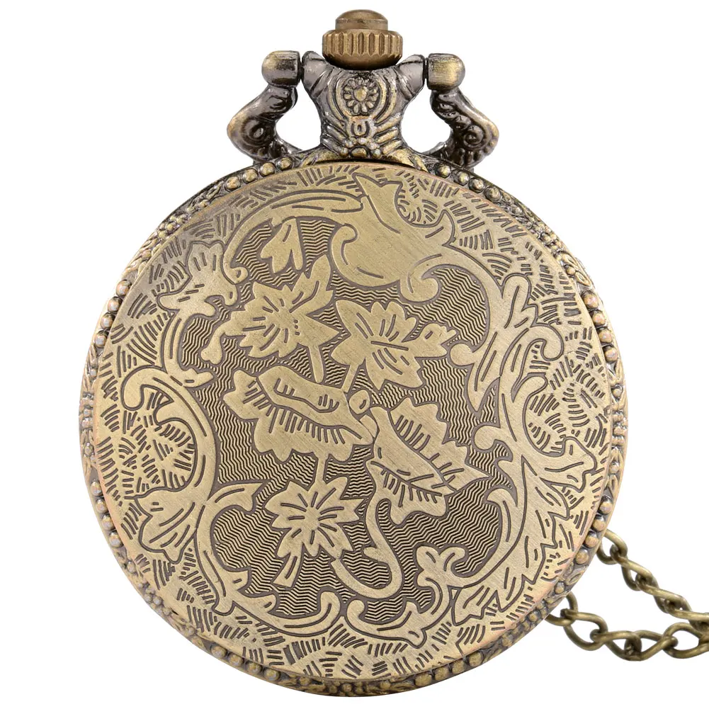 Crown Display Bronze Necklace Pendant Pocket Watch Sweater Chain Pocket Clock Collection Antique Watches Gifts Men Women Kids