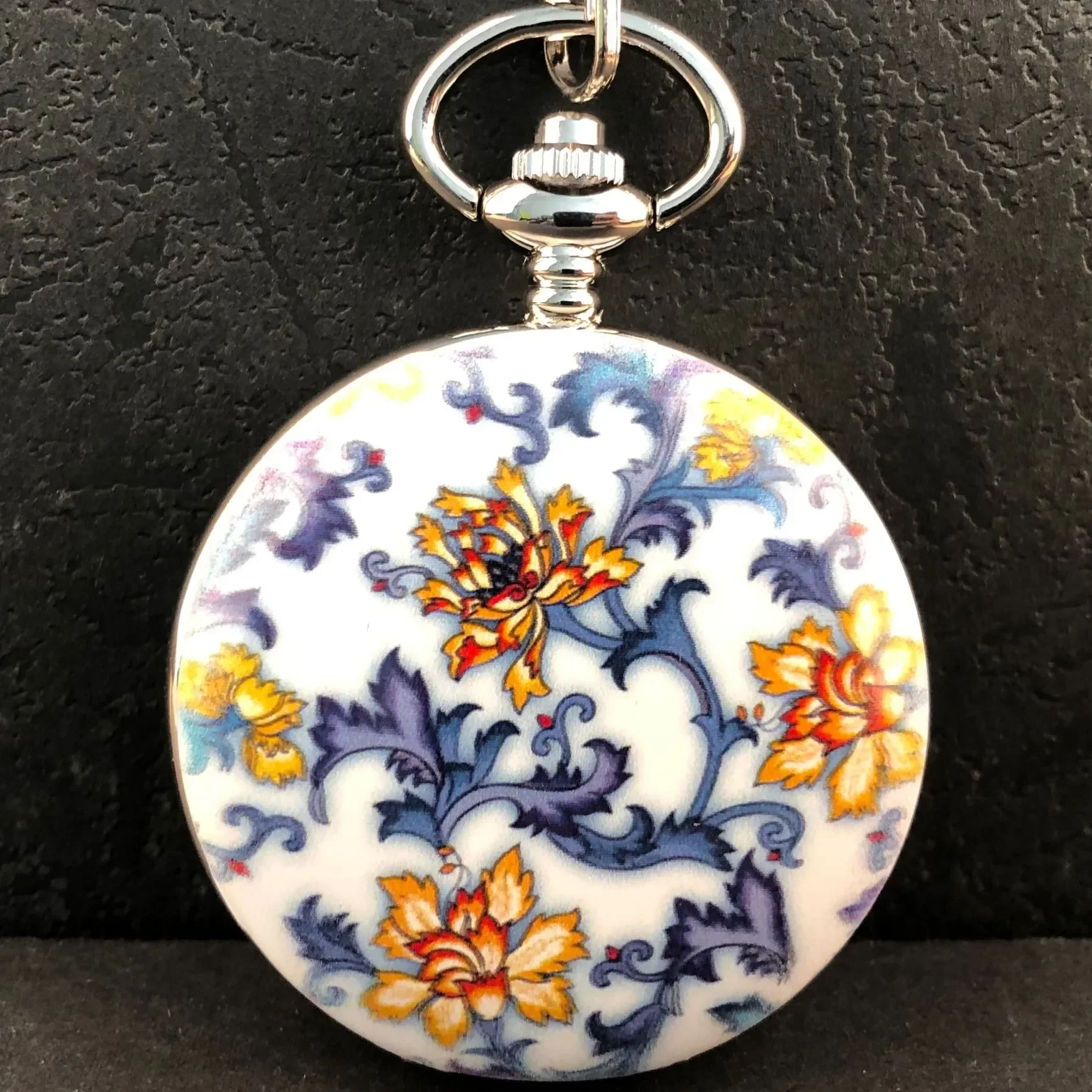 NEW PJX011 Creative Blue and White Porcelain Pocket Watch Mechanical Chain Pendant Luxury Fashion Gift Sweater Chain Clock