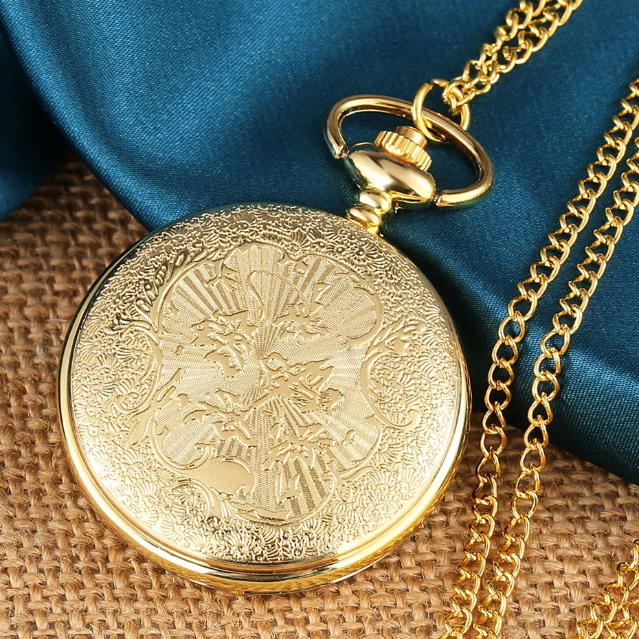 Top Luxury Golden Pisces Necklace Quartz Pocket Watch Vivid Fish Pearl Pattern FOB Chain Green Pendant Constellation Clock Gifts