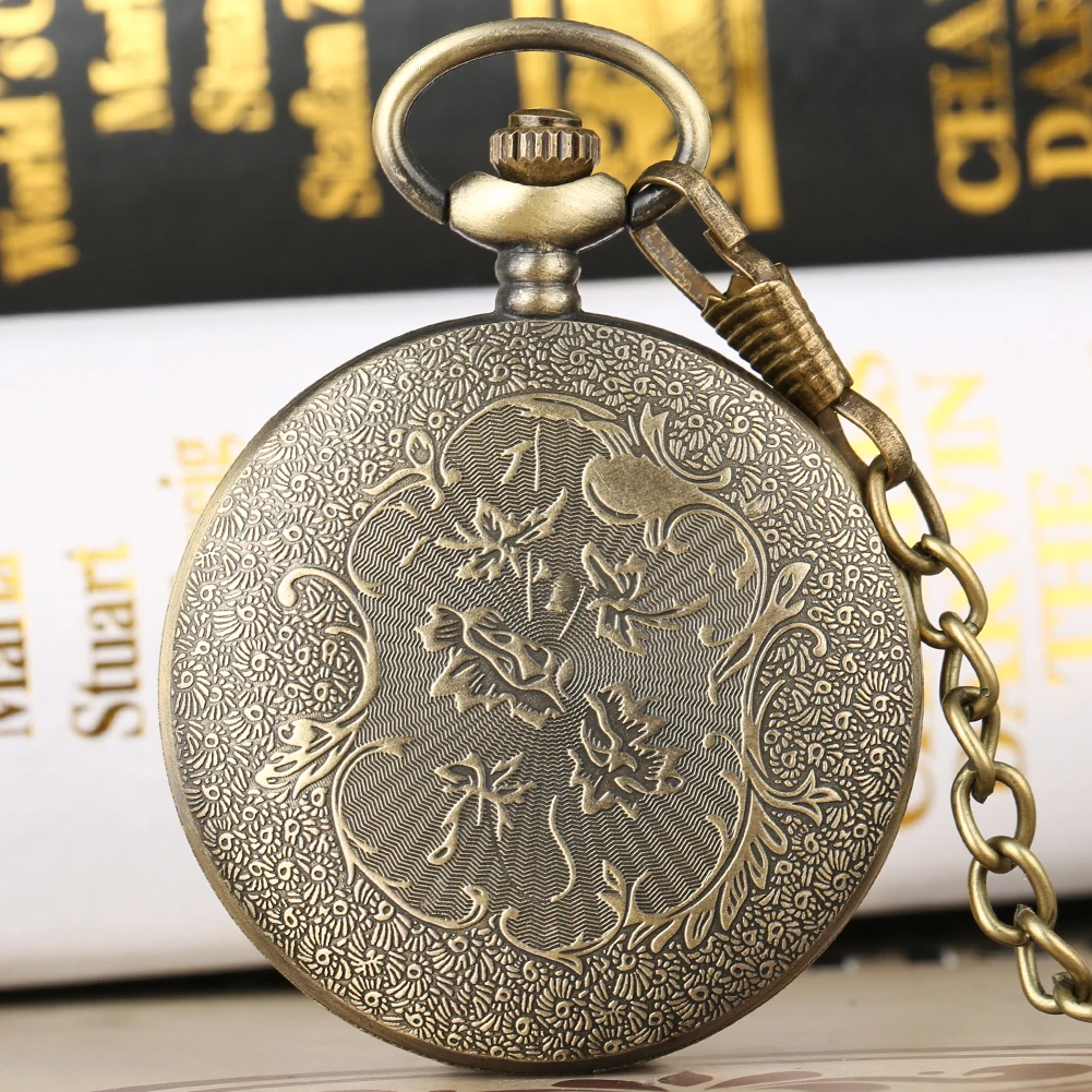 Black Roman Numerals Quartz Pocket Watch Men Women Black Hollow Case Steampunk Vintage Pendant Necklace Best Gifts for Men Women