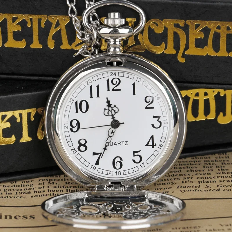 Steampunk Copper Vintage Hollow Gear Hollow Quartz Pocket Watch Necklace Pendant Clock Chain Men Women