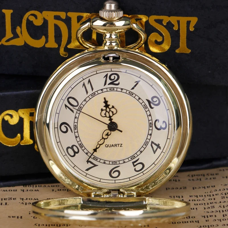 Steampunk Copper Vintage Hollow Gear Hollow Quartz Pocket Watch Necklace Pendant Clock Chain Men Women