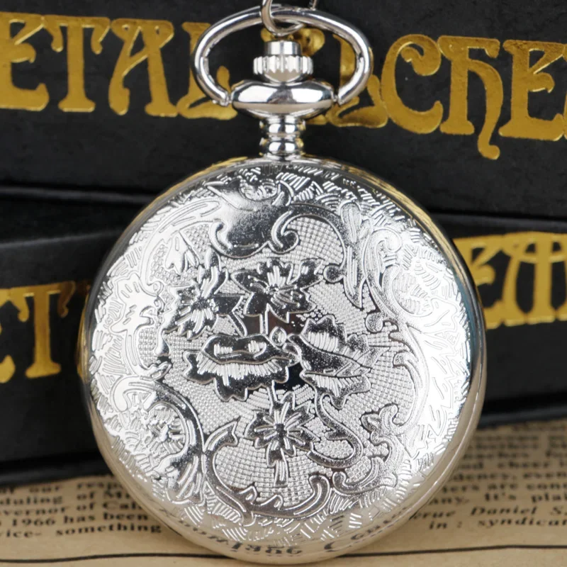 Steampunk Copper Vintage Hollow Gear Hollow Quartz Pocket Watch Necklace Pendant Clock Chain Men Women