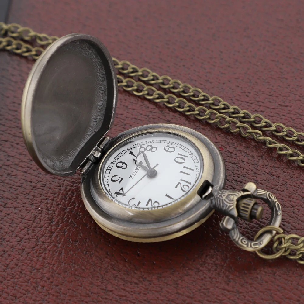 Mysterious Freemasonry Glass Dome Chain Pocket Watch Vintage Women Necklace Pendant Clock Men Children Gifts Relojes De Bolsillo