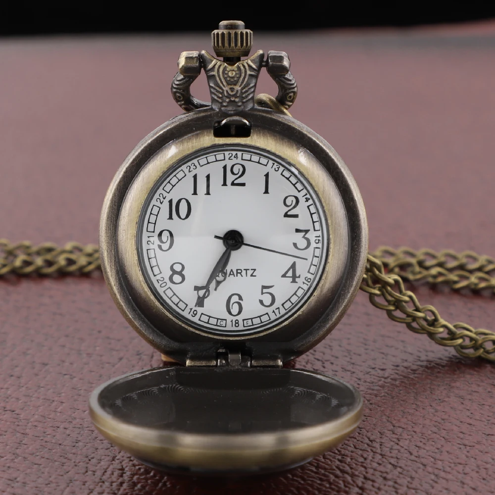 Mysterious Freemasonry Glass Dome Chain Pocket Watch Vintage Women Necklace Pendant Clock Men Children Gifts Relojes De Bolsillo