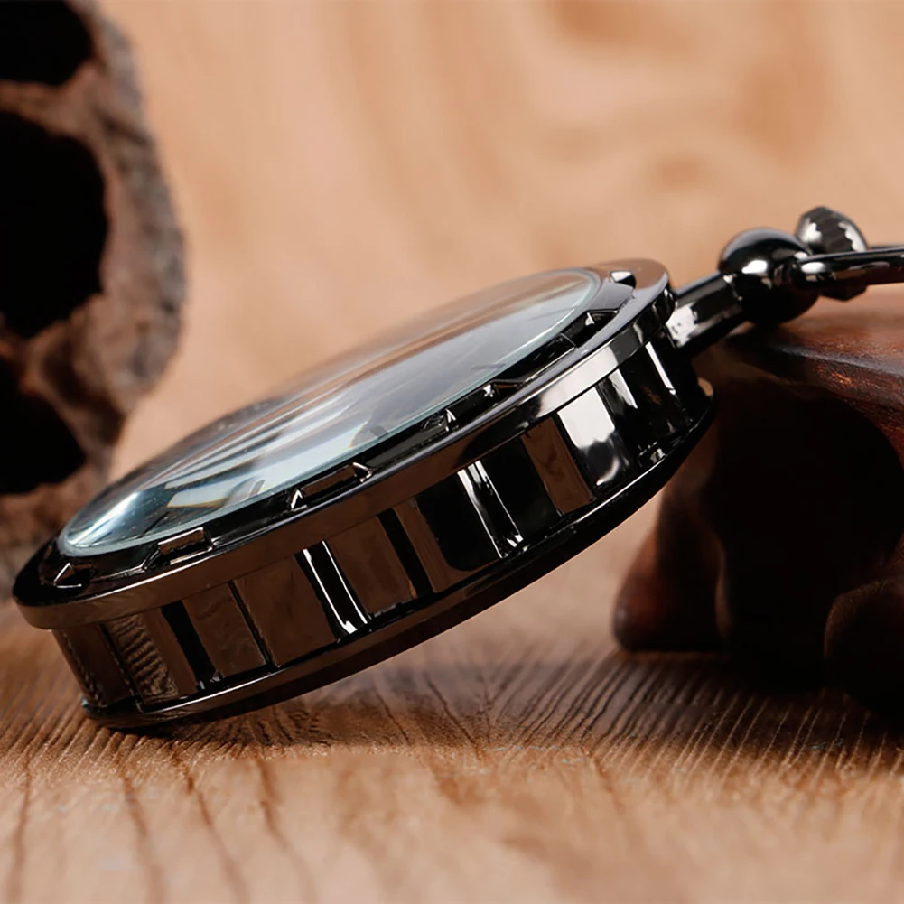 Steampunk Watch for Men Women Luxury Hand-winding Mechanical Pocket Watches Silver Gold Bronze Balck Pendant with Fob Chian